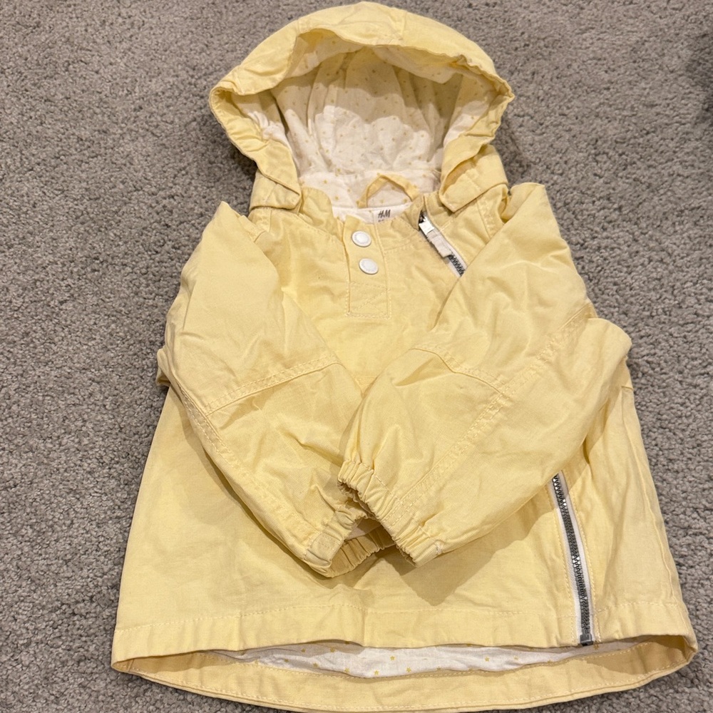 H&M Pale Yellow Hooded Kids Raincoat